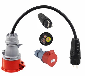 Adapter 32A 5pinów do gniazdka 230V dla ładowarek 7.4kW lub 22kW