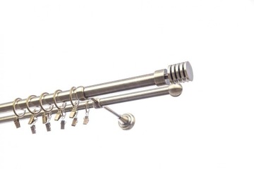 KARNISZ METAL 25+19 mm podwójny SREBRNY ZŁOTY 280
