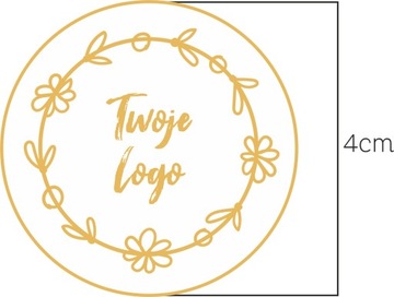 Naklejki z LOGO okrągłe ETYKIETY REKLAMOWE z twoim nadrukiem 4 cm 100 szt