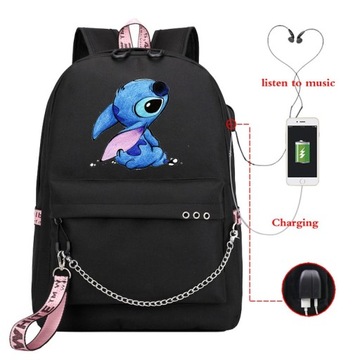 PLECAK SZKOLNY MŁODZIEŻOWY STICH LILO USB A4