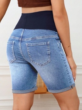 ДЖИНСОВЫЕ ШОРТЫ С ВЫСОКОЙ ПОСАДКОЙ, СИНИЙ SHEIN XXL