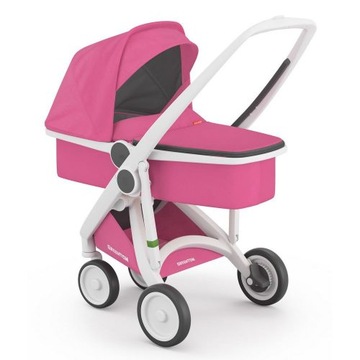 Wózek głęboki z gondolą Greentom pink white