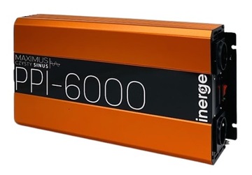 PRZETWORNICA NAPIĘCIA 12V/230V 6000W CZYSTY SINUS 2xGNIAZDO WYŚWIETLACZ LCD