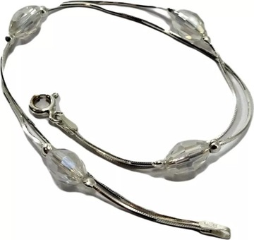 SDG110 SREBRO 925 BRANSOLETKA 3,5G Z ZAWIESZKAMI 19 CM