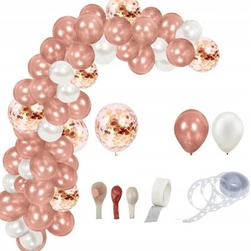 Zestaw girlanda balonowa dekoracja rose gold