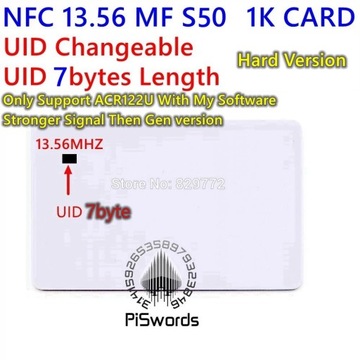 MF S50 NFC 13,56 МГц UID 0 блок 7 байт переменная карта перезаписи GEN3