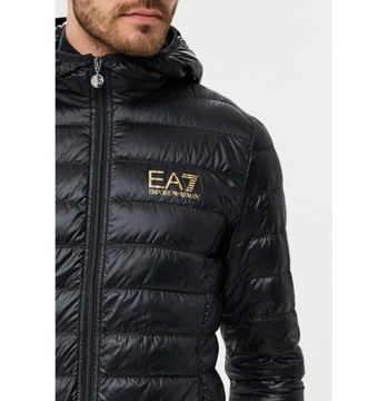 EMPORIO ARMANI EA7 włoska kurtka pikowana z kapturem GOLD roz.XXL