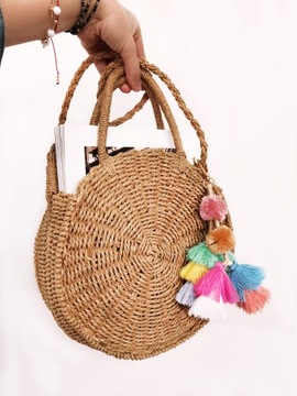 Плетеная сумка круглая, BEACH BASKET