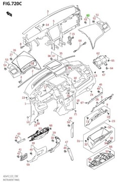 SUZUKI SWIFT MK7 13-16- КРЫШКА СУМКИ ПАССАЖИРА