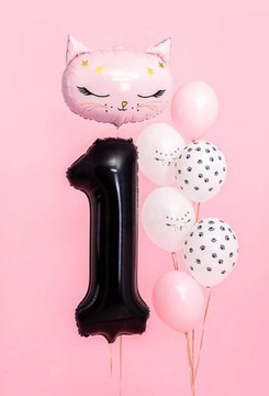 Balony Zestaw Kotek Roczek Dowolne Urodziny 1-9