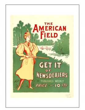 A4 Plakat vintage retro the americn field 1866 stara okładka magazynu