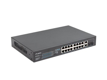 КОММУТАТОРНАЯ СТОЙКА 16x100 МБ POE+/2X COMBO 19 дюймов, 250 Вт