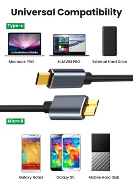 КАБЕЛЬ USB C 3.0 КАБЕЛЬ HDD, короткий, 0,5 м