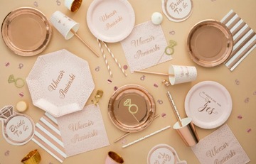 SŁOMKI RURKI PAPIEROWE ZŁOTE RÓŻOWE GOLD ROSE 10sz