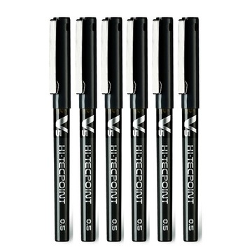 6 sztuk czarny styl Japan Pilot V5 Hi Tecpoint Pro
