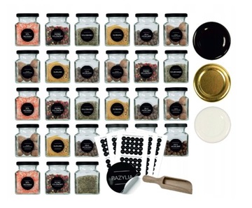 Баночки для специй 120мл 20шт +200 наклеек Крышка М2 Лопатка Z55