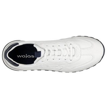 Półbuty męskie białe sneakersy męskie na kontrastowej podeszwie Wojas r.46