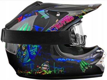 Детский шлем L + очки + перчатки для кросс-эндуро питбайка Mrf Atv Quad