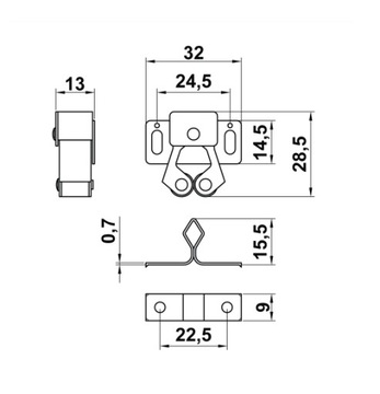 ZATRZASK MEBLOWY ROLKOWY 11-BRĄZOWY