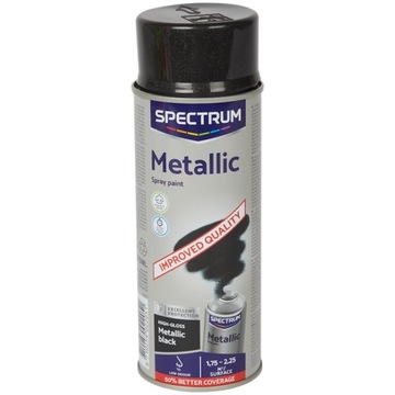 Farba w sprayu czarna metaliczna 400ml - Spray czarny metalik Metallic