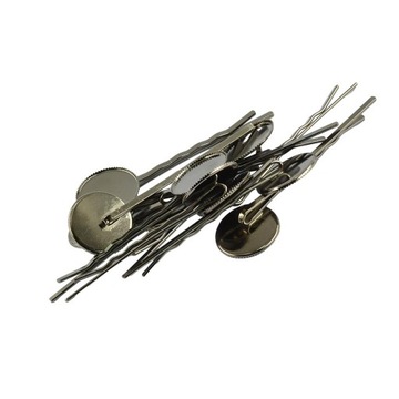 10 sztuk Vintage szpilki spinki do włosów klipsy slajdy faliste zaciski czarne