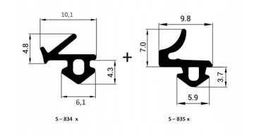 Уплотнитель оконный уплотнитель VEKA S-834x +S-835x VEKA