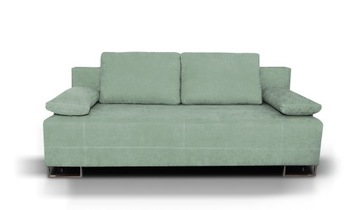 SOFA KANAPA OPTIMA miętowa z funkcją spania na sprężynach z pojemnikiem