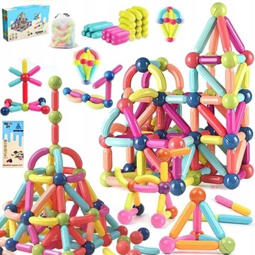 KLOCKI MAGNETYCZNE EDUKACYJNE MAGNETIC STICKS XXL