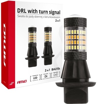 2w1 ŚWIATŁA DZIENNE LED+KIERUNKOWSKAZY DRL PY21W ZESTAW LEDÓW