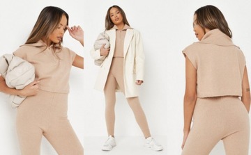 5J28 MISSGUIDED SWETER BEZ RĘKAWÓW Z ZAMKIEM 38/40