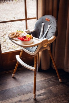 Стульчик для кормления, сиденье 3-в-1, поднос MoMi Jua, удобный, регулируемый.