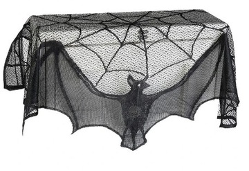 ЧЕРНЫЙ ЗАНАВЕС ДЛЯ ХЭЛЛОУИНА ЛЕТУЯ ПАУТИНКА