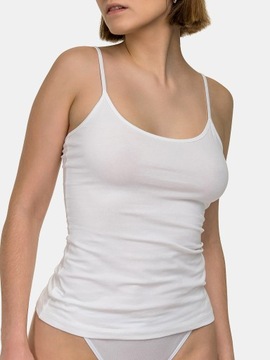 ТОП-БЛУЗКА ЖЕНСКАЯ, ГЛАДКАЯ, НА ЭЛАСТИЧНЫХ ХЛОПКОВЫХ БРЕМЯХ, БЕЛАЯ, XL