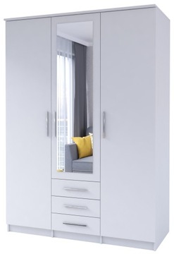 SZAFA SZANTAL 3 DRZWI LUSTRO 150 cm BIAŁA SONOMA