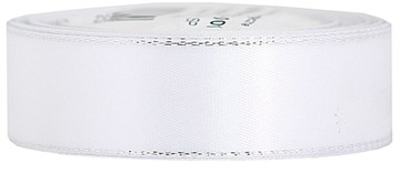 Wstążka satynowa atłasowa Srebrne Pasy, 25mm/27mb, 3 kolory do wyboru