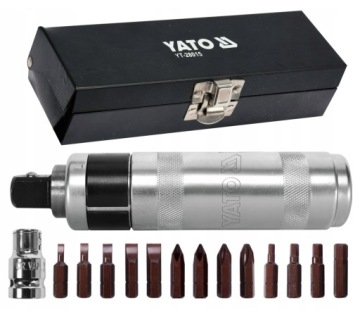 YATO УДАРНЫЙ ШУРУПОВЕРТ ДЛЯ УТРАМБОВКИ + БИТЫ НАБОР ИЗ 15 ЭЛЕМЕНТОВ МАГНИТНЫЙ КОНЕЦ.