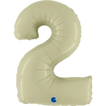 Balon Cyfra 2 - Oliwkowa - 102 cm