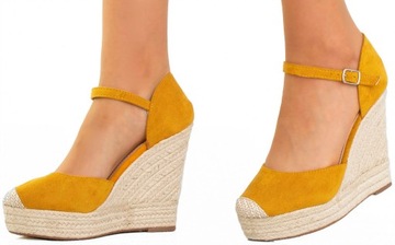 SANDAŁY NA KOTURNIE DAMSKIE ESPADRYLE 40