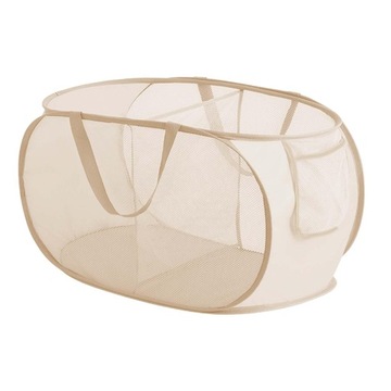 Laundry Basket Popup Laundry Basket 2 Grids Beige