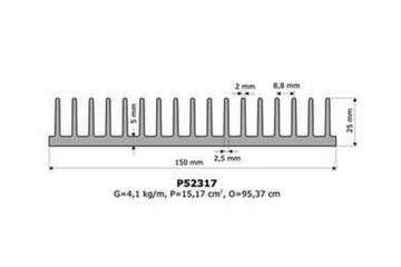 Radiator P52317/10cm 1,4K/W
