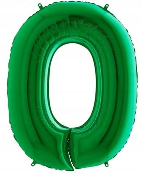 Cyferka Cyfra 0 Zielona 100 cm Balon Zielony