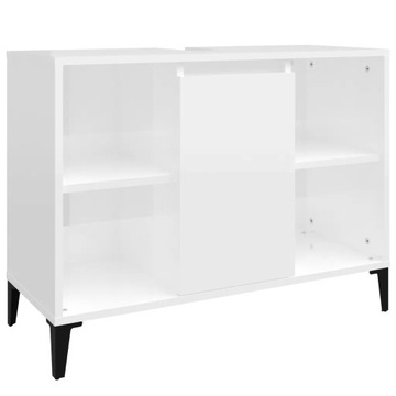 Szafka pod umywalkę, biała, wysoki połysk, 80x33x6