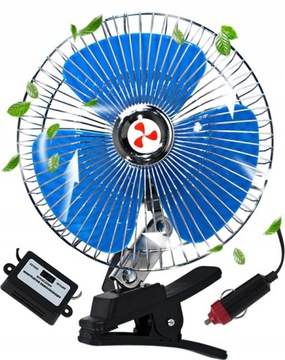 WENTYLATOR METALOWY 12V Z KLIPSEM - 6 WIATRAK OBROTOWY 6 CALI WENTYLATOR