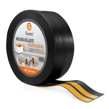 Listwa przypodłogowa samoprzylepna PCV 50/20 czarny 15m