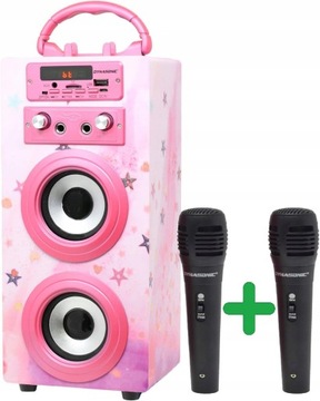 Głośnik przenośny Dynasonic E-025 Bluetooth AUX FM + 2x Mikrofon do Karaoke