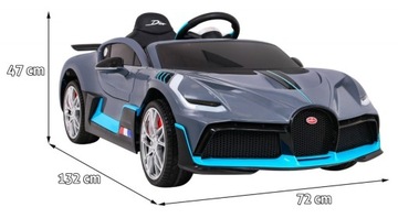 Bugatti Divo Детский автомобиль на аккумуляторе Серый + Пульт управления + EVA + LED MP3