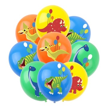 ZESTAW BALONÓW URODZINOWYCH DINO DINOZAURY BALONY
