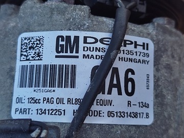 OPEL ASTRA J 1.6 PŘÍVODY KLIMATIZACE 13412251