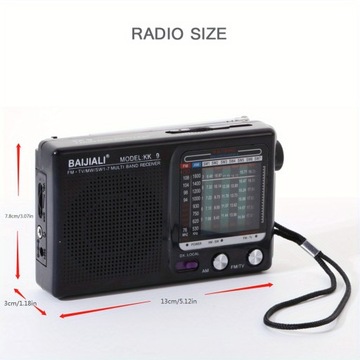 Портативная радиостанция AM FM SW1-7, транзисторный радиоприемник с динамиком, наушники
