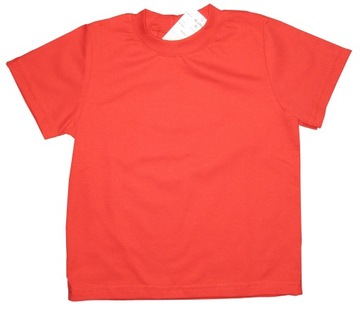 T-SHIRT 95% BAWEŁNA KOSZULKA, BLUZKA, POLSKI PRODUCENT r122 czerwona